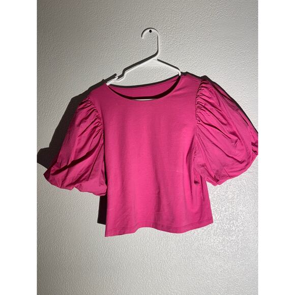 A New Day Hot Pink Puff Sleeve Top – Size Medium - Picture 1 of 5